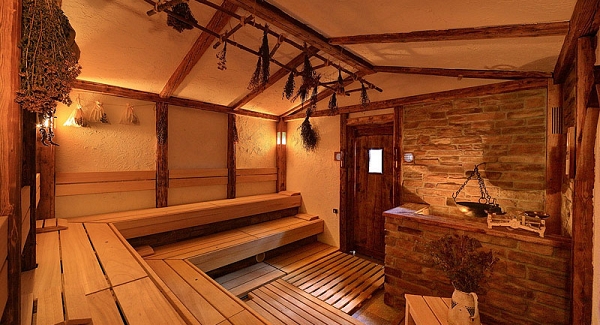 Stein in der Sauna